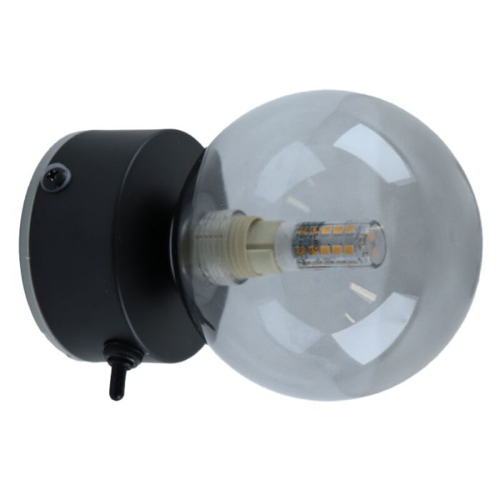 Moderne badkamer wandlamp zwart, Amer, IP44
