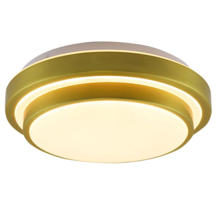 Moderne badkamer plafondlamp goud, Jaro, 12W, 3000K LED, IP44