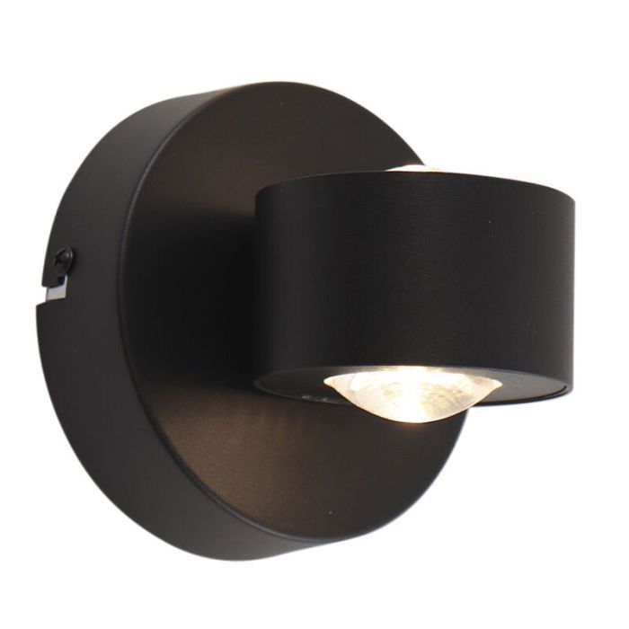 Moderne up down wandlamp zwart, Izzet, 6W, 3000K LED