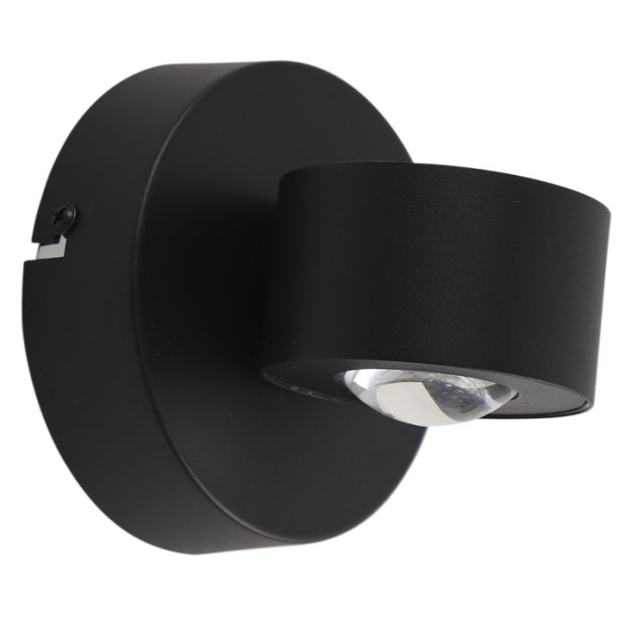 Moderne up down wandlamp zwart, Izzet, 6W, 3000K LED