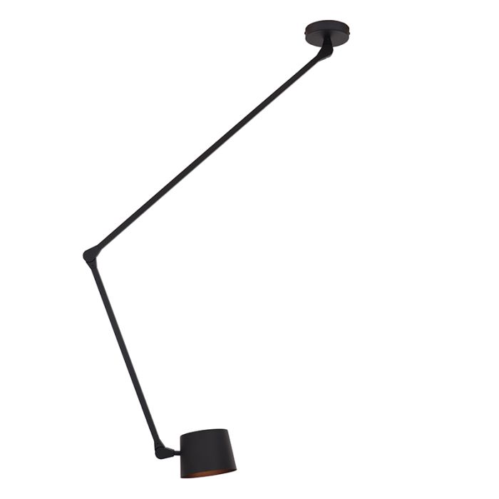 Moderne plafondlamp zwart, Rinke