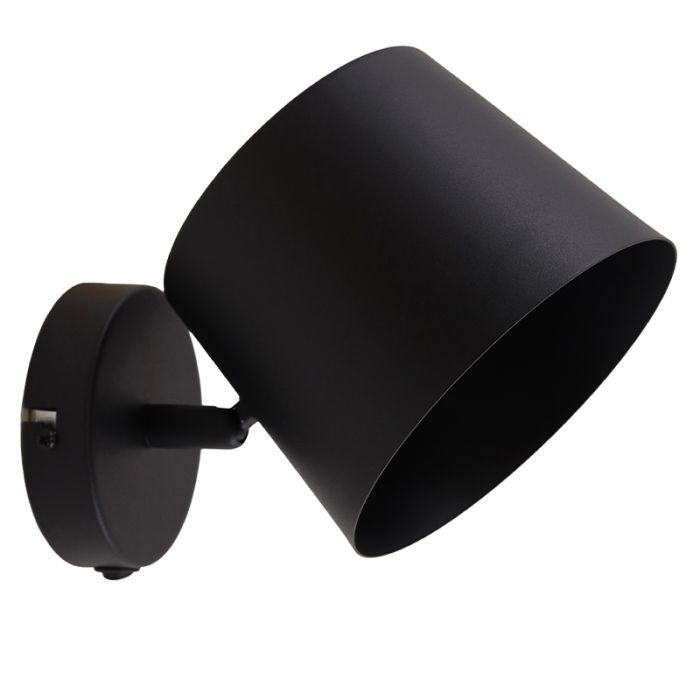 Moderne wandspot zwart, Rinke, met schakelaar