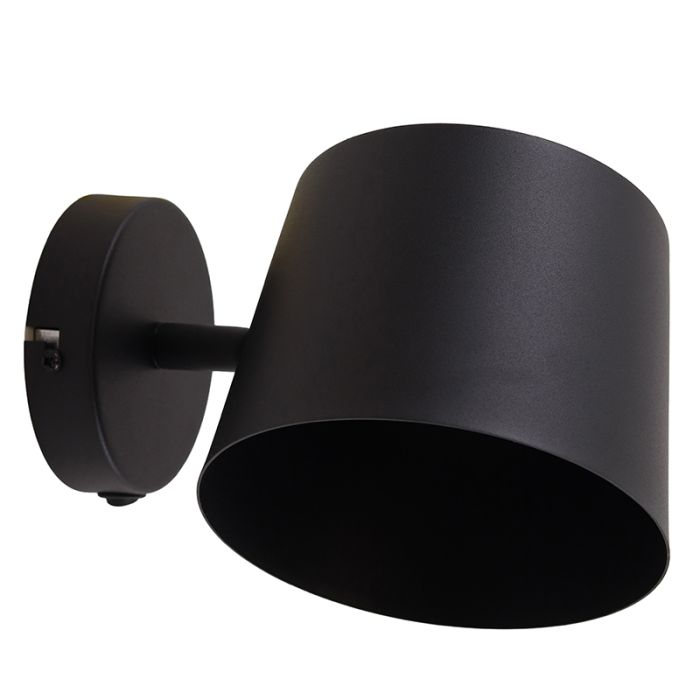 Moderne wandspot zwart, Rinke, met schakelaar