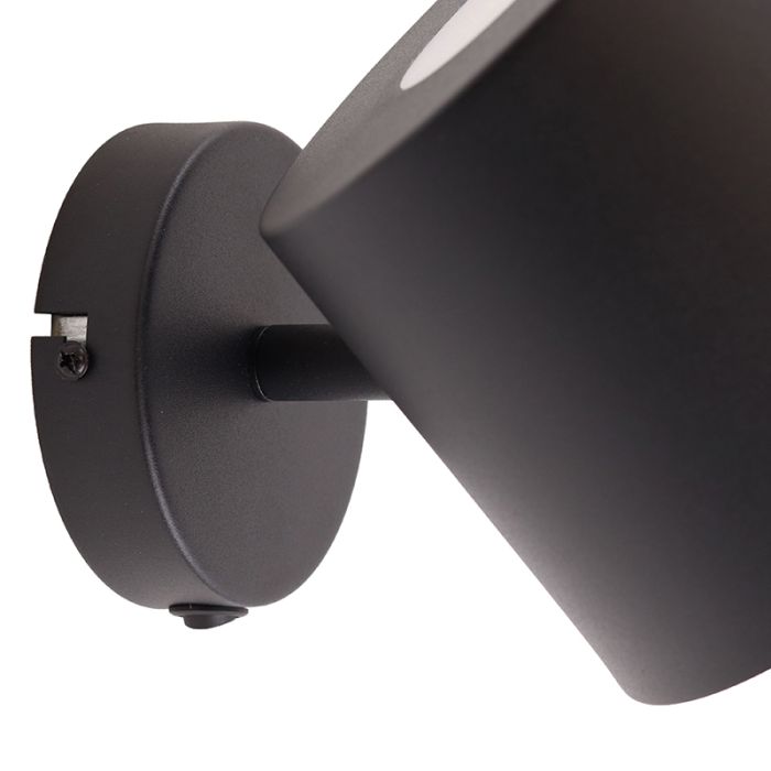 Moderne wandspot zwart, Rinke, met schakelaar