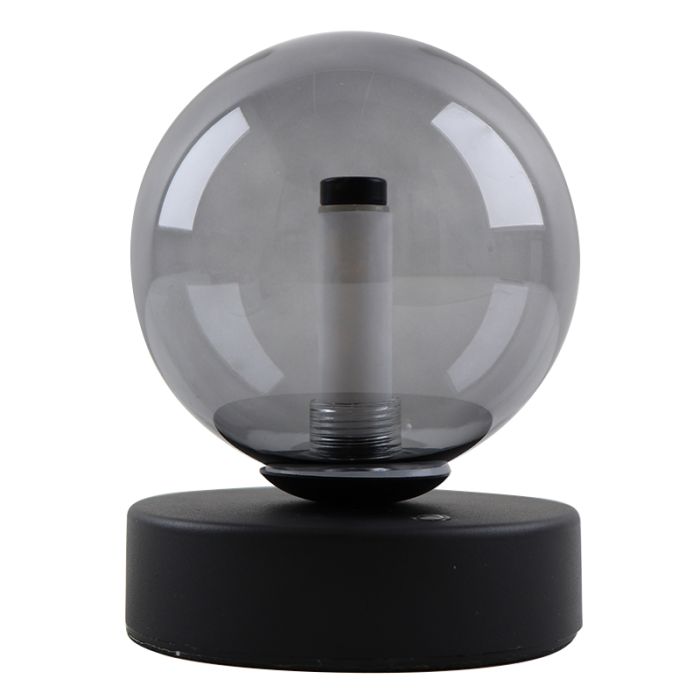Moderne oplaadbare tafellamp zwart, Theo, 2W, 3000K LED, IP44, 3-staps dimbaar