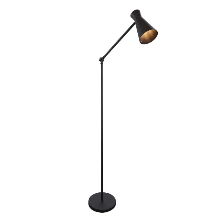 Moderne vloerlamp zwart, Steve, met schakelaar