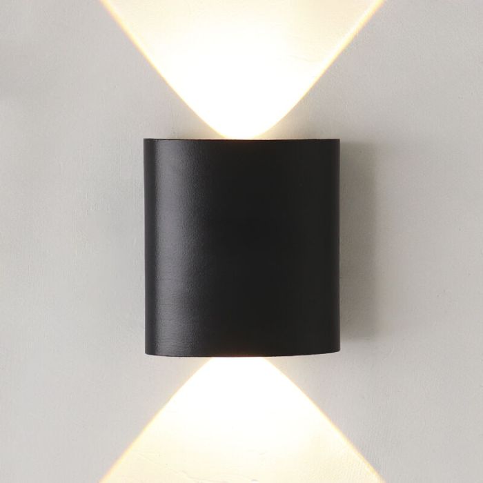 Aluminium buitenlamp zwart, Marcio, 2W, 3000K LED, IP54