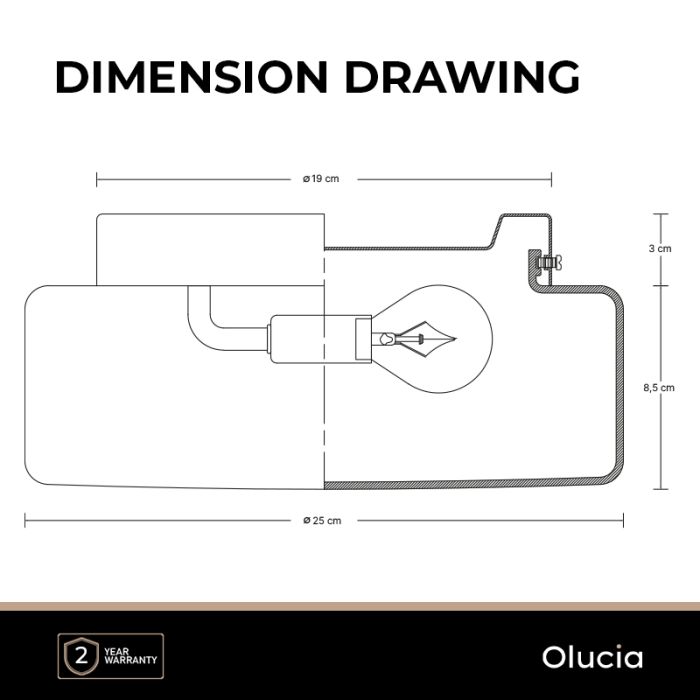 Design plafonnière grijs, Byron