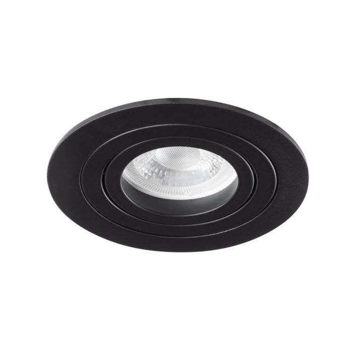 Moderne inbouwspot zwart, Seidy