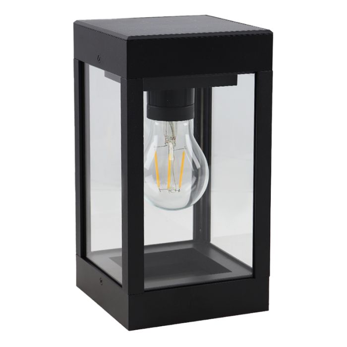 Zwarte solar wandlamp, Henk, IP65