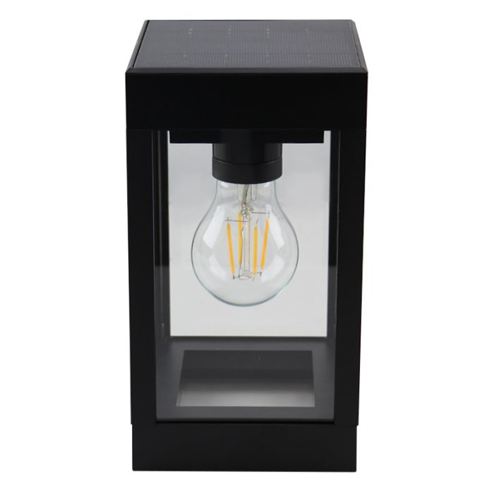 Zwarte solar wandlamp, Henk, IP65