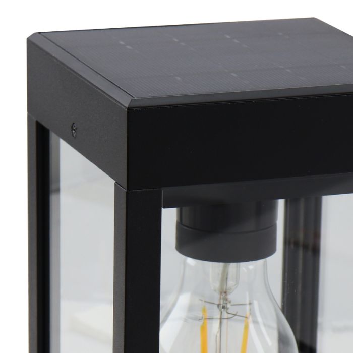Zwarte solar wandlamp, Henk, IP65