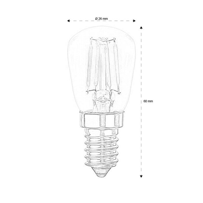 E14 LED schakelbordlamp George, 2,8 Watt, 2700K (Extra warm wit)