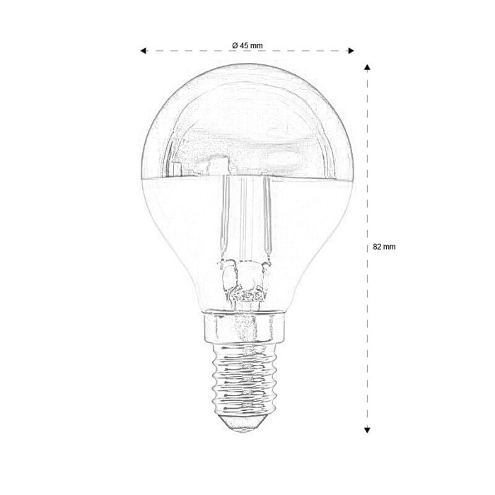 E14 LED lamp Brian, 1,8 Watt, 2700K (Extra warm wit)