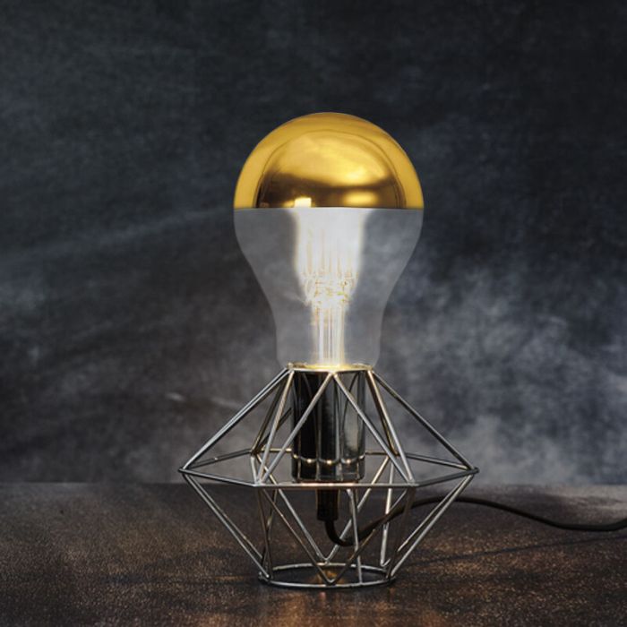 Dimbare E27 kopspiegel LED lamp Malik, goud, A60, 4,8W, 2700K, IP44