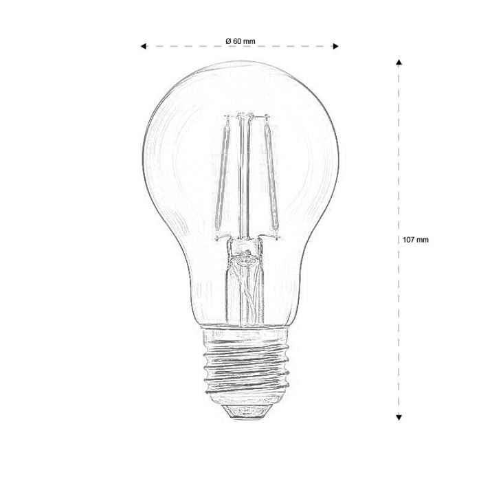 E27 LED lamp Sebas, IP44 (waterbestendig), 1,6 Watt, 2100K (Extra sfeervol wit)