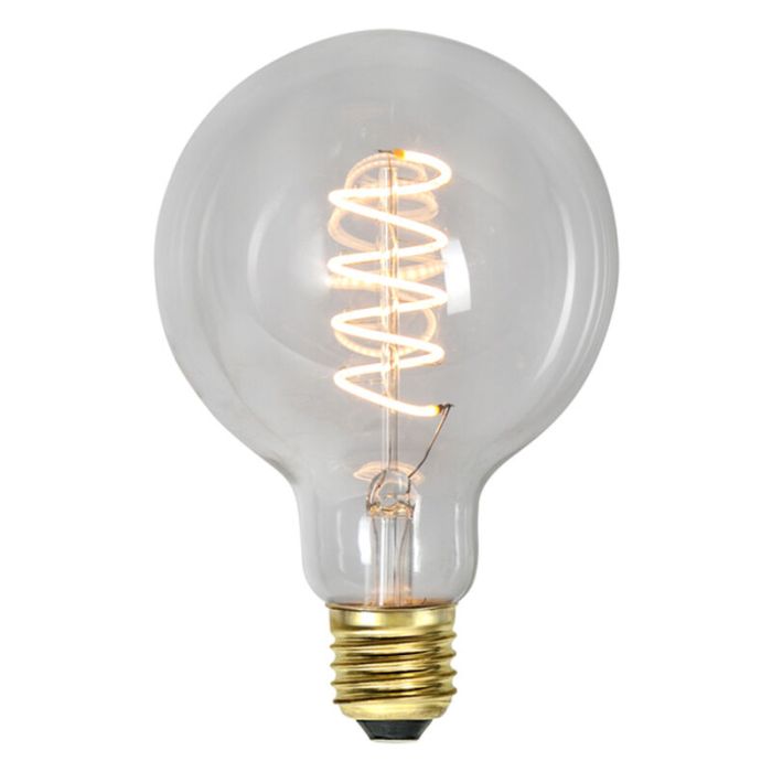 3 staps dimbare E27 filament spiraal grote bol G95, 4w extra sfeervol wit