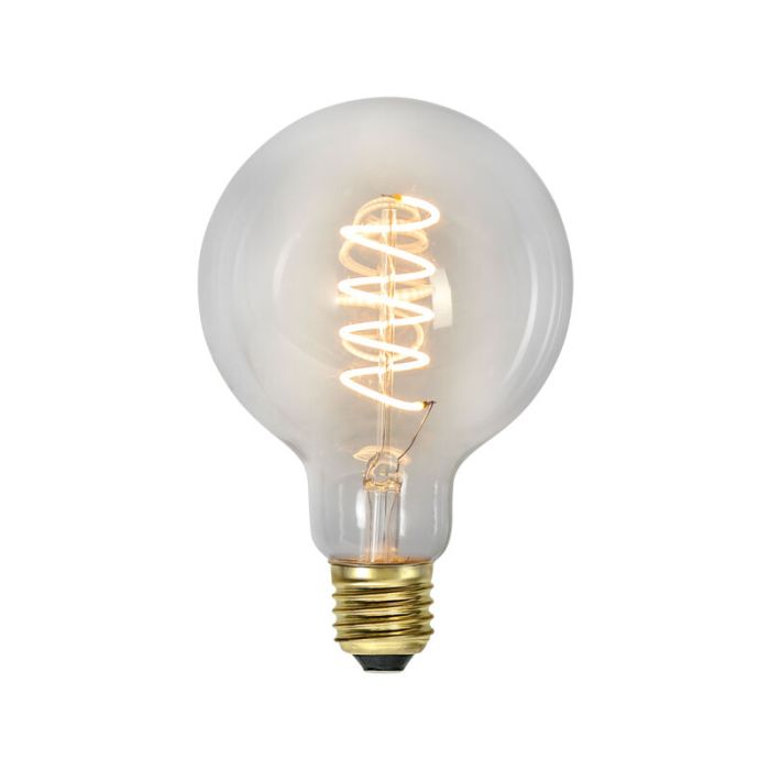 3 staps dimbare E27 filament spiraal grote bol G95, 4w extra sfeervol wit