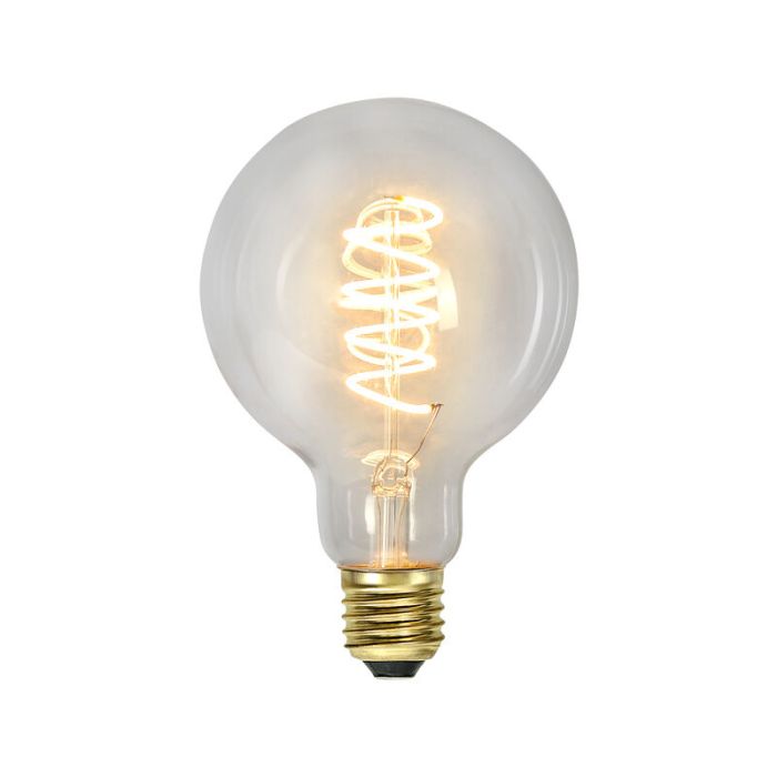 3 staps dimbare E27 filament spiraal grote bol G95, 4w extra sfeervol wit