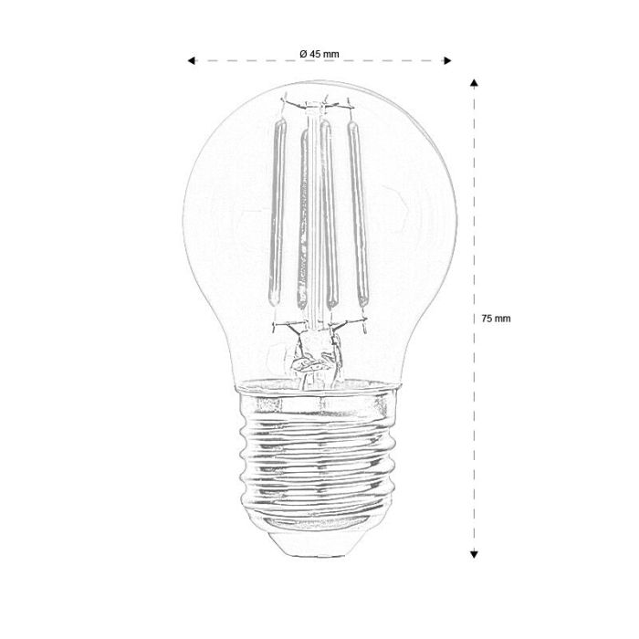 E27 12-24 Volt LED lamp Thije, 2,3 Watt, 2700K (Extra warm wit)
