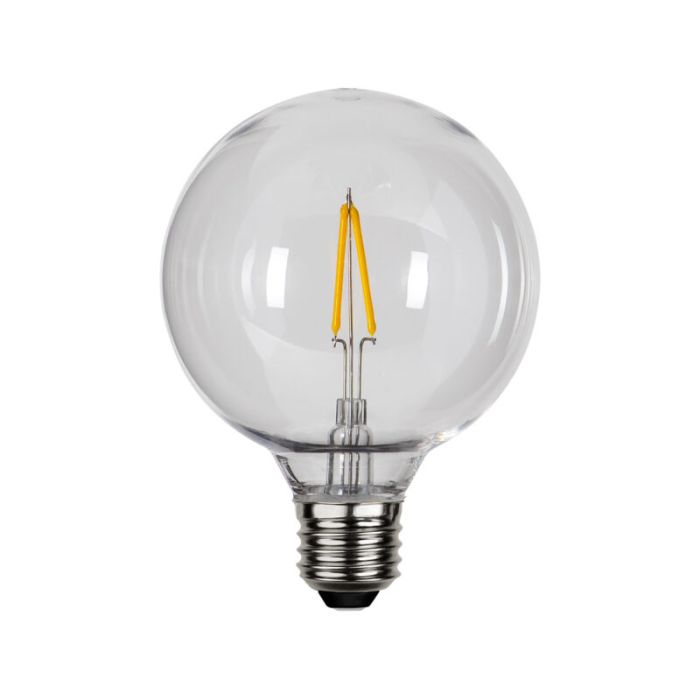 Kunststof G95 E27 lamp voor buiten, 2700K, transparant