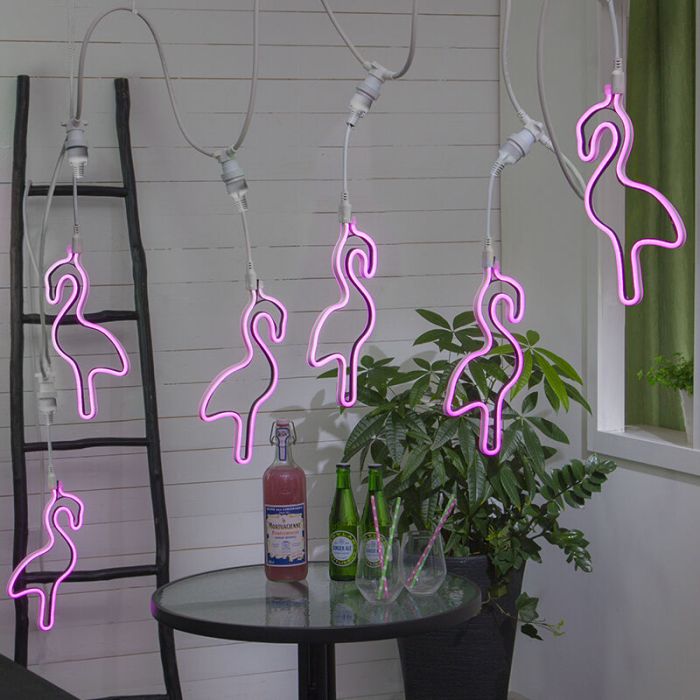E27 neon flamingo voor prikkabels