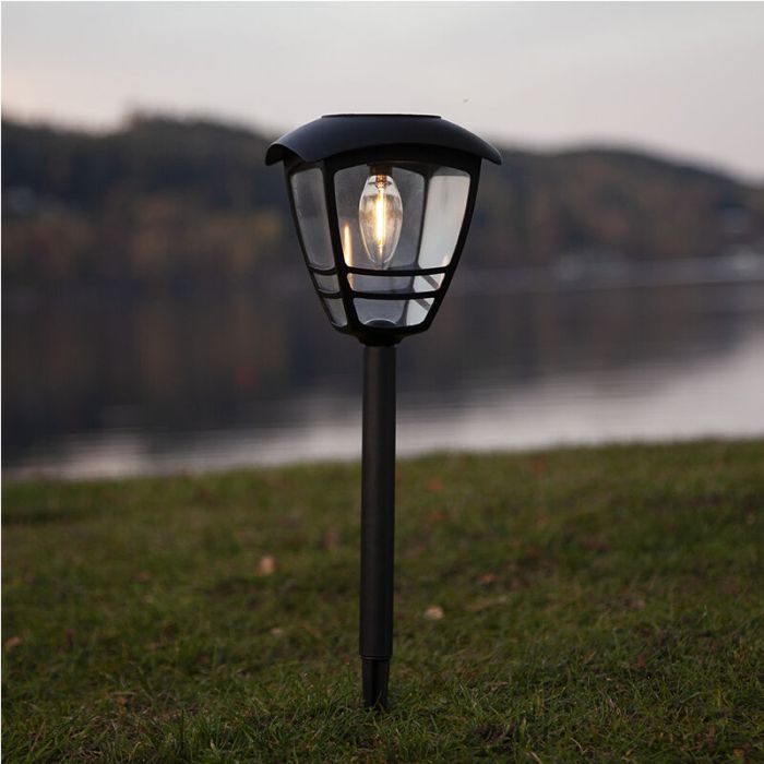 Klassieke solar prikspots zwart, Adne, 0,3W, 3000K LED, IP44