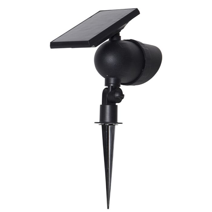 Aluminium solar prikspots zwart, Ancilla, 0,064W, 3000K LED, IP44