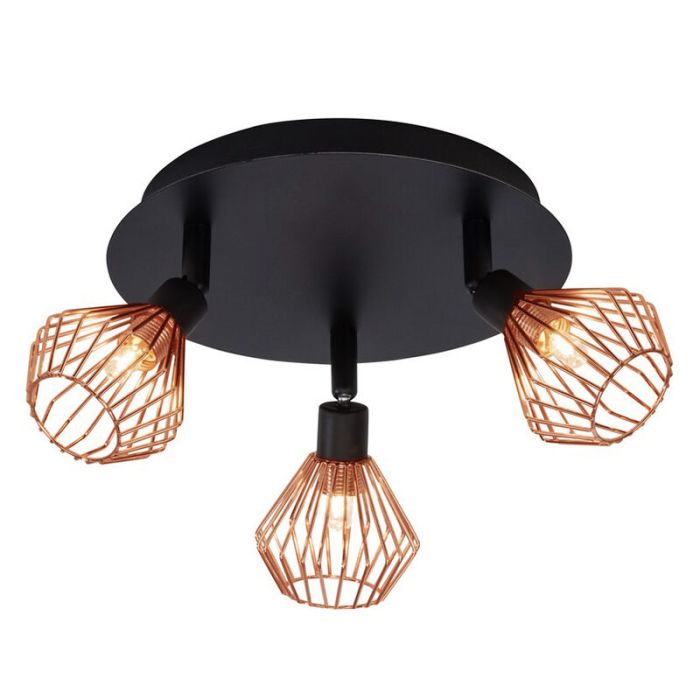 Industriële plafondlamp koper, Keyshaira