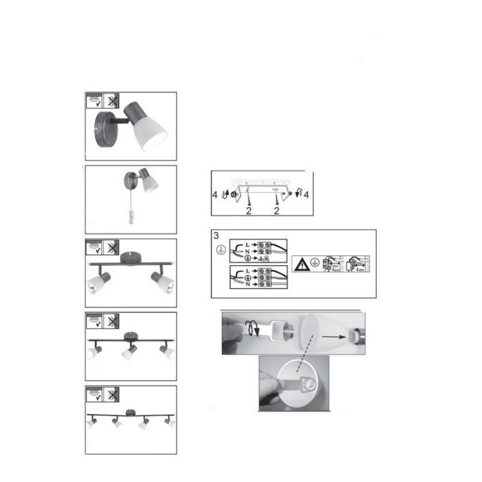 Metalen wandlamp chroom, Alaya, met schakelaar