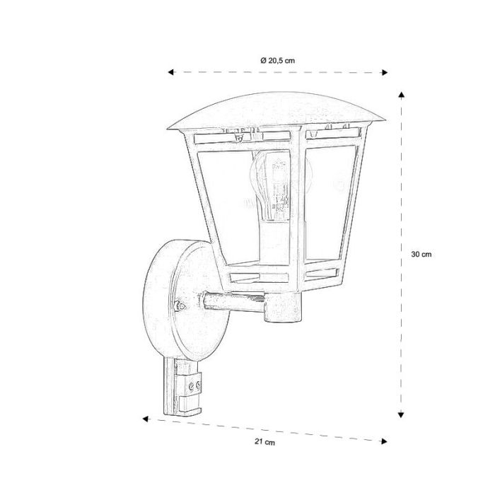Moderne buiten wandlamp met bewegingssensor zwart, Jedidjah, IP44