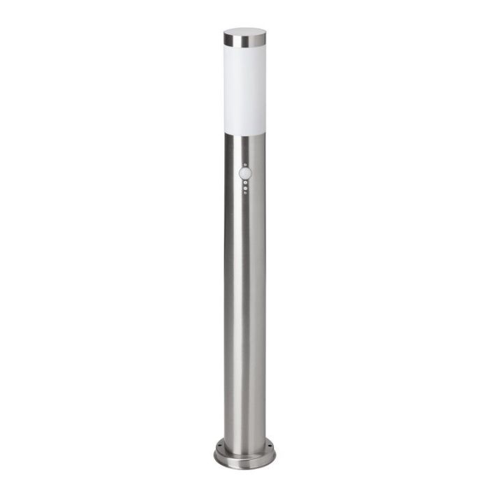 Kunststof staande buitenlamp met bewegingssensor chroom, Tom, IP44