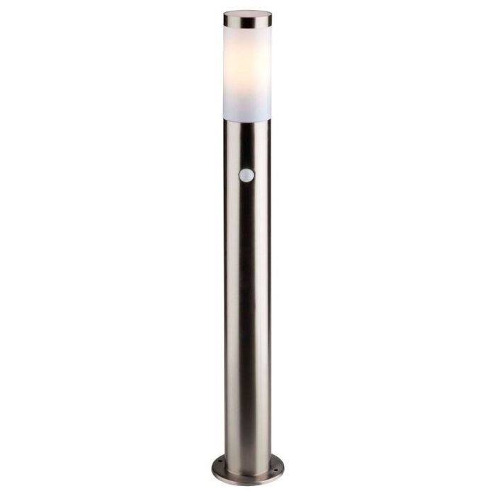 Kunststof staande buitenlamp met bewegingssensor chroom, Tom, IP44