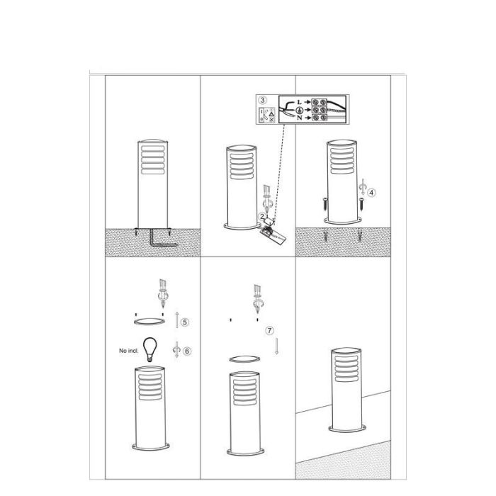 Metalen buitenlamp chroom, Alea, IP44
