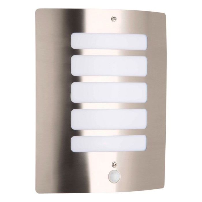 Metalen buiten wandlamp met bewegingssensor chroom, Alea, IP44