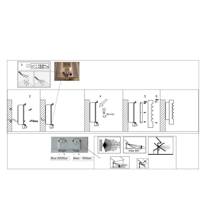 Metalen buiten wandlamp met bewegingssensor chroom, Alea, IP44