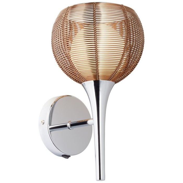 Moderne wandlamp brons, Amela, met schakelaar