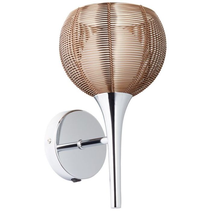 Moderne wandlamp brons, Amela, met schakelaar