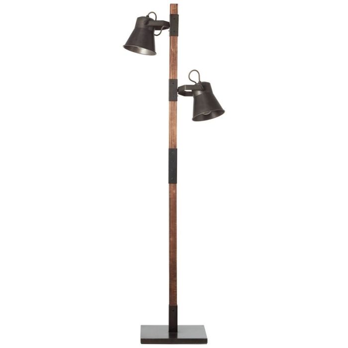 Industriële staande leeslamp Audrey, Metaal, met aan/uit schakelaar op het snoer