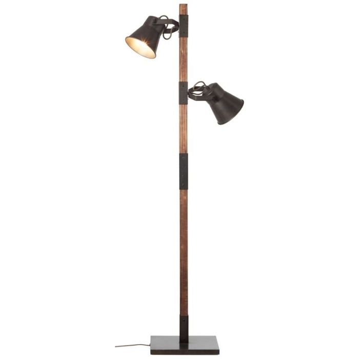 Industriële staande leeslamp Audrey, Metaal, met aan/uit schakelaar op het snoer