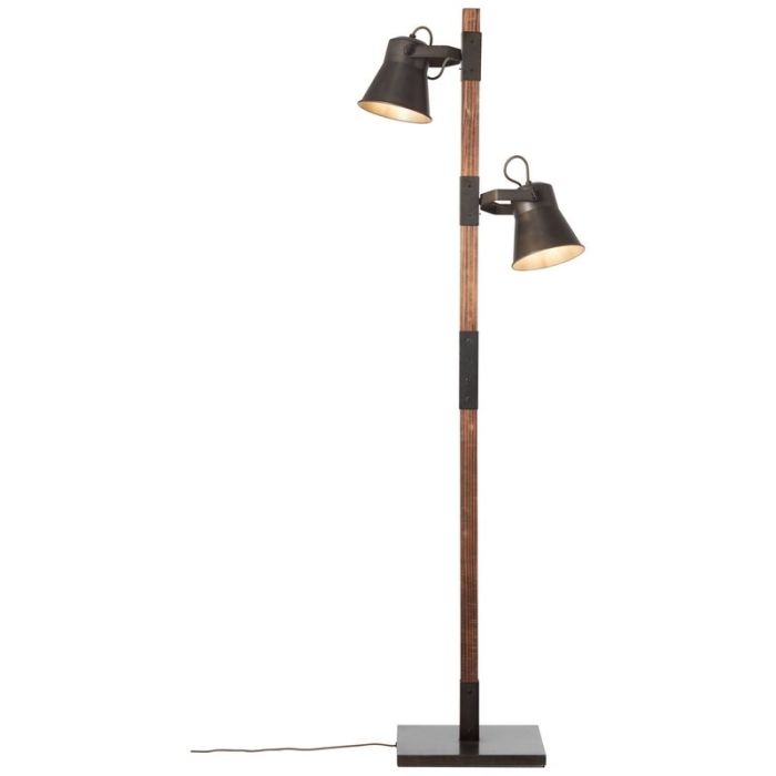 Industriële staande leeslamp Audrey, Metaal, met aan/uit schakelaar op het snoer
