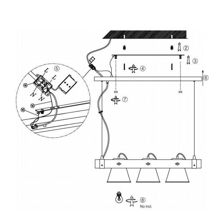 Industriële hanglamp Audrey, zwart, hout