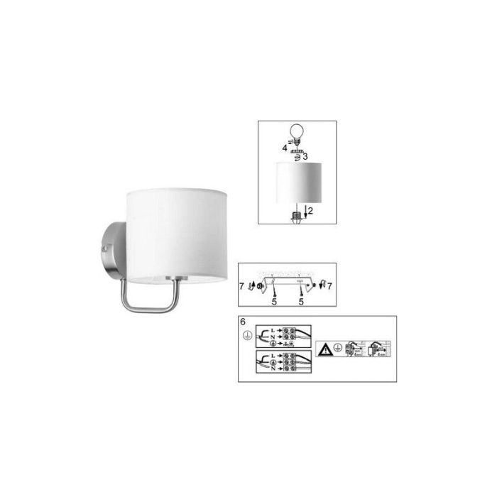 Stoffen wandlamp wit, Bahar