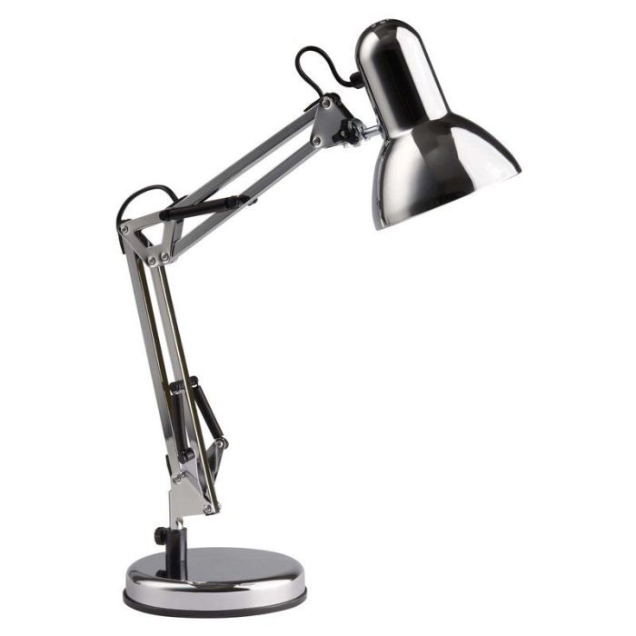 Industriële bureaulamp chroom, Naline, met schakelaar