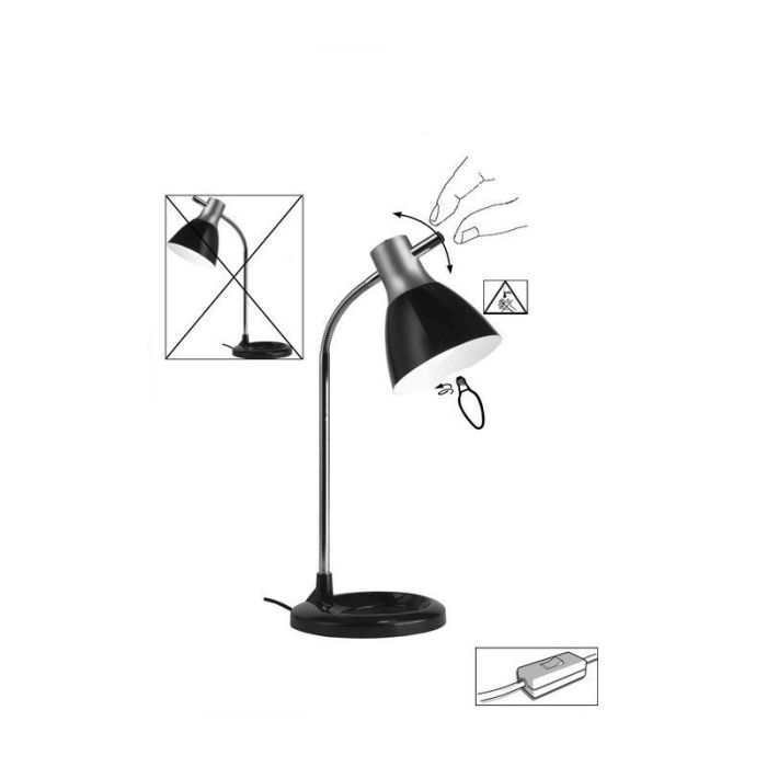 Zilveren, Witte bureaulamp Liberty