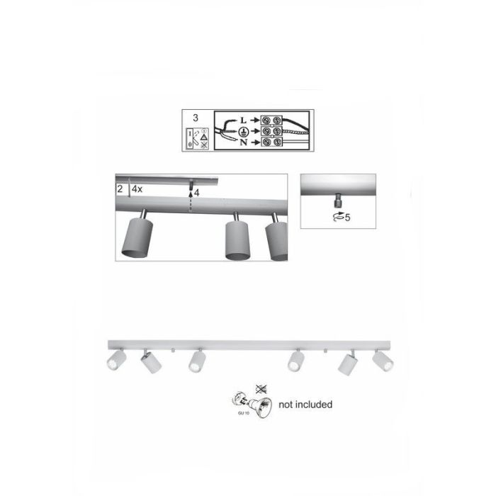 Witte, moderne plafondspot Rem, Extra breed