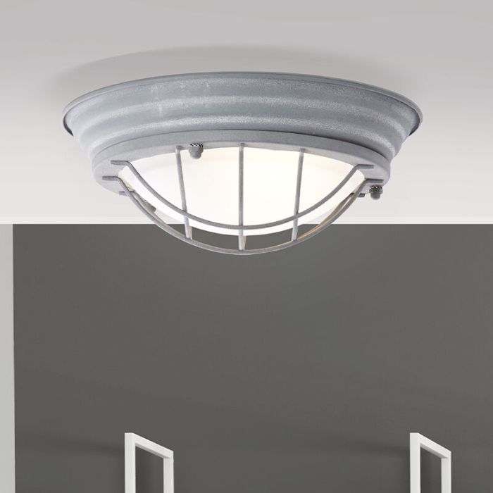 Industriële wandlamp grijs, Aoife