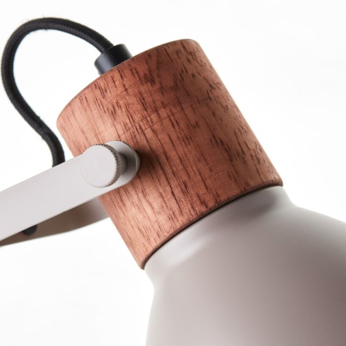 Landelijke tafellamp taupe, Thalina, met schakelaar