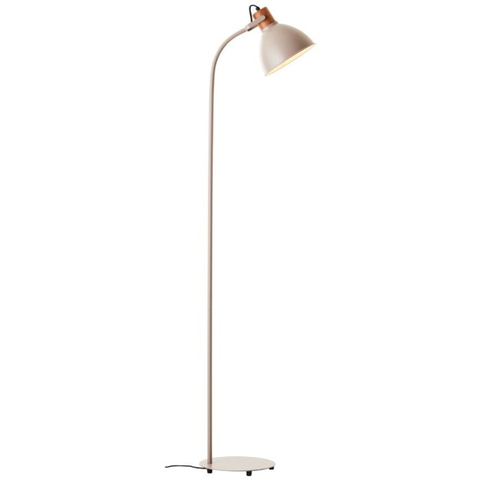 Landelijke vloerlamp taupe, Thalina, met schakelaar