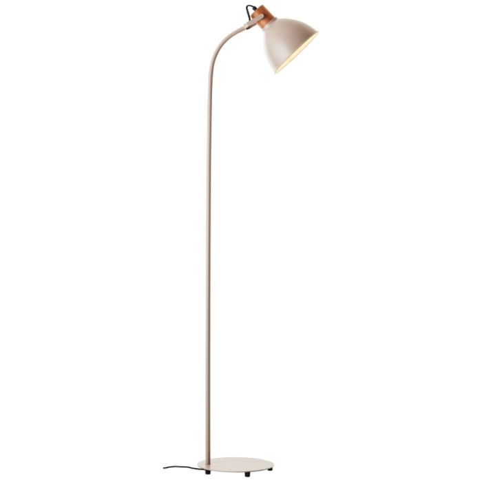 Landelijke vloerlamp taupe, Thalina, met schakelaar